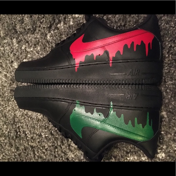 red black and green air force ones